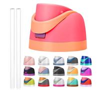 Replacement Lid for Owala Freesip, Compatible with Owala Cup 16oz 24oz 32oz 40oz, One Button Water Bottle Top Lid Replacement Accessory and Straws, Leakproof, BPA-Free (Orangepink)