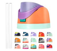 Replacement Lid for Owala Freesip, Compatible with Owala Cup 16oz 24oz 32oz 40oz, One Button Water Bottle Top Lid Replacement Accessory and Straws, Leakproof, BPA-Free (orange blue)