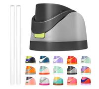 Replacement Lid for Owala Freesip, Compatible with Owala Cup 16oz 24oz 32oz 40oz, One Button Water Bottle Top Lid Replacement Accessory and Straws, Leakproof, BPA-Free (black gray)