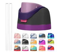 Replacement Lid for Owala Freesip, Compatible with Owala Cup 16oz 24oz 32oz 40oz, One Button Water Bottle Top Lid Replacement Accessory and Straws, Leakproof, BPA-Free (purple black)