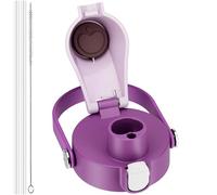 Replacement Lid for Owala Freesip Water Bottle, Compatible with Owala 16oz 24oz 25oz 32oz 40oz, Come with 2 Straws and 1 Straw Brush, BPA-Free Owala Accessories, Leak-Proof and Dishwasher Safe