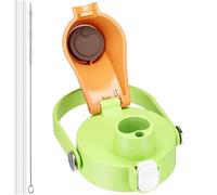 Replacement Lid for Owala Freesip Water Bottle, Compatible with Owala 16oz 24oz 25oz 32oz 40oz, Come with 2 Straws and 1 Straw Brush, BPA-Free Owala Accessories, Leak-Proof and Dishwasher Safe