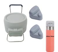 Replacement Lid for Stanley Quick Flip GO, Tumbler Lid Compatible with Stanley Cup 24oz 36oz Water Bottle, One Button Water Bottle Cap for Stanley Quick Flip GO with 2Pcs Replacement Stopper (Grey)