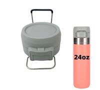 Replacement Lid for Stanley Quick Flip GO, Tumbler Lid Compatible with Stanley Cup 24oz 36oz Water Bottle, One Button Water Bottle Cap for Stanley Quick Flip GO (Grey)