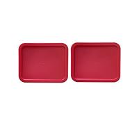 Replacement Lids fits Pyrex 11-Cup Glass Food Storage Container Bowls, (9.75 x 8-Inch) Plastic Rectangle Lids Covers for Pyrex 7212-PC, Airtight & Leakproof (2-Pack, Red)