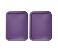 Replacement Lids fits Pyrex 11-Cup Glass Food Storage Container Bowls, (9.75 x 8-Inch) Plastic Rectangle Lids Covers for Pyrex 7212-PC, Airtight & Leakproof (2-Pack, Purple)