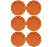 Replacement Lids fits Pyrex 2-Cup Glass Food Storage Container Bowls, 5-Inch Plastic Round Lids Covers for Pyrex 7200-PC, Airtight & Leakproof (6-Pack, Orange)