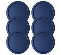 Replacement Lids fits Pyrex 2-Cup Glass Food Storage Container Bowls, 5-Inch Plastic Round Lids Covers for Pyrex 7200-PC, Airtight & Leakproof (6-Pack, Blue)