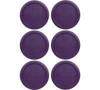 Replacement Lids fits Pyrex 2-Cup Glass Food Storage Container Bowls, 5-Inch Plastic Round Lids Covers for Pyrex 7200-PC, Airtight & Leakproof (6-Pack, Purple)