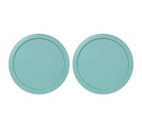 Replacement Lids fits Pyrex 2-Cup Glass Food Storage Container Bowls, 5-Inch Plastic Round Lids Covers for Pyrex 7200-PC, Airtight & Leakproof (2-Pack, Turquoise)