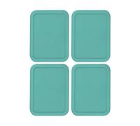 Replacement Lids fits Pyrex 3-Cup Glass Food Storage Container Bowls, (7.75 x 5.75-Inch) Plastic Rectangle Lids Covers for Pyrex 7210-PC, Airtight & Leakproof (4-Pack, Turquoise)