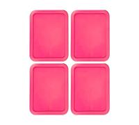 Replacement Lids fits Pyrex 3-Cup Glass Food Storage Container Bowls, (7.75 x 5.75-Inch) Plastic Rectangle Lids Covers for Pyrex 7210-PC, Airtight & Leakproof (4-Pack, Fuchsia)