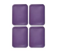 Replacement Lids fits Pyrex 3-Cup Glass Food Storage Container Bowls, (7.75 x 5.75-Inch) Plastic Rectangle Lids Covers for Pyrex 7210-PC, Airtight & Leakproof (4-Pack, Purple)
