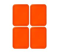 Replacement Lids fits Pyrex 3-Cup Glass Food Storage Container Bowls, (7.75 x 5.75-Inch) Plastic Rectangle Lids Covers for Pyrex 7210-PC, Airtight & Leakproof (4-Pack, Orange)