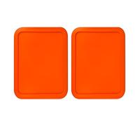 Replacement Lids fits Pyrex 6-Cup Glass Food Storage Container Bowls, (8.75 x 6.75-Inch) Plastic Rectangle Lids Covers for Pyrex 7211-PC, Airtight & Leakproof (2-Pack, Orange)