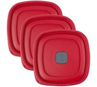 Replacement Lids fits Rubbermaid Easy Find 3, 5 & 7-Cup Food Storage Containers, 6 1/2-Inch Plastic Vented Lids Covers, BPA-Free (3-Pack, Red)