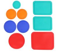 Replacement Lids for Pyrex (1) 7202-PC 1 Cup Green (2) 7200-PC 2 Cup Orange (2) 7201-PC 4 Cup Blue (1) 7402-PC 6/7 Cup Red (2) 7210-PC 3 Cup Light Green (1) 7211-PC 6 Cup Red Round Rectangle