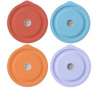 Replacement Lids for Pyrex 7201-PC 4 Cup, Silicone Round Storage Cover Lid for Anchor Hocking Glass Bowl 4 Pack with Date Mark