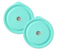 Replacement Lids for Pyrex 7201-PC 4 Cup, Silicone Round Storage Cover Lid for Anchor Hocking Glass Bowl 2 Pack Turquoise