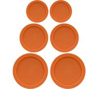 Replacement Lids for Pyrex Containers Round Glass Food Plastic (2) 2-Cup (2) 4-Cup (2) 7-Cup (Orange)
