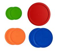 Replacement Lids for Pyrex Glass Food Storage Containers Round Plastic (2) 7202-PC 1 Cup Green (2) 7200-PC 2 Cup Orange (2) 7201-PC 4 Cup Blue (1) 7402-PC 6/7 Cup Red