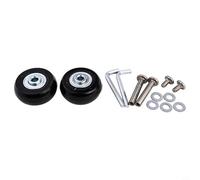 Replacement Luggage Suitcase Wheels With Double Bearings Silent Rubber Roller For Travel Bags Scooters And Skates Black 2 Pieces Kit Including Tools 40mm To 70mm Diameter Options(40mm*18mm)
