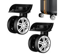 Replacement Luggage Wheels - 2-Piece 360° Swivel Spinner, General Size Wheels with Compact Construction, Top Grade Material, Perfect for Travel Bags Duffles Trunks Business Vacation School