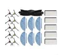 Replacement Main Brush Side Brush Filter and Mop Cloth Kit for Medion X20 SW+ MD 11415 for X21 SW+ MD 11500 Vacuum Compatible with Wet Dry Cleaning(B)