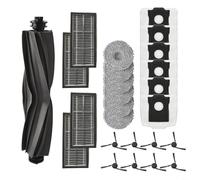 Replacement Main Brush Side Brush Filter Mop Cloth and Dust Bag Kit for MOVA P10 Pro Ultra Compatible with Dreame- L40 Ultra X40- Ultra Microfiber Mop Pad for Hard Floors(B)