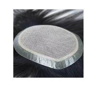 Replacement Men's Hairpiece Human Hair Replacement Systems Silk Base with PU Skin Toupee for Men Natural Scalp Straight Remy Hair Unit Male Hair Prosthesis Systems(15x20cm)