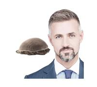 Replacement Men's Toupee Indian Remy Hair System 8x10inch Breathable Full Lace Replacement Hairpiece Systems