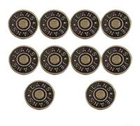Replacement Metal Button Fasteners for Jeans 10PCS, 17mm Detachable Screw for Easy Waist Adjustments (A)