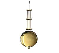 Replacement Metal Rod And Bob For Pendulum Wall Clock Swinging Action Decorative Display With Hanging Hook (300mm / 88mm Gold)