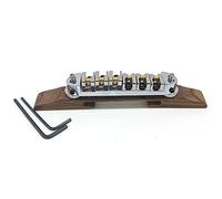 Replacement Metal Roller Saddles Tune-O-Matic Bridge Rosewood Base Accessory for Archtop Jazz Guitar Accessories