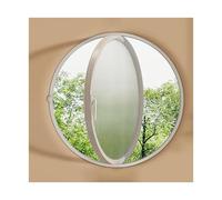 Replacement Metal Sash Sliding Windows Aluminum Alloy Central Axis Rotating Circular Window Tempered Glass Windows Ventilation Windows With Handles(Wit,65CM)