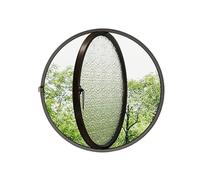 Replacement Metal Sash Sliding Windows Aluminum Alloy Central Axis Rotating Circular Window Tempered Glass Windows Ventilation Windows With Handles(Black,60CM)