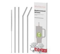 Replacement Metal Straw Compatible with Stanley Cup 40oz 4Pack, Mellbree Reusable Stainless Steel Straws Compatible with Stanley Adventure Quencher Travel Tumbler
