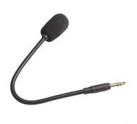 Replacement Microphone For Turtle Beach Headsets With Flexible Gooseneck Boom 3.5mm Gold Plated Connector Omnidirectional Pickup Clear Voice Chat Gaming Accessory Black