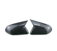 Replacement Mirror Cover Cap For Mustang 2015 2016 2017 2018 2019 2020 2021 2022 2023 2024 Glossy Black/Carbon Fiber Pattern Left And Right Car Wing Mirror Shell(Carbon with light)