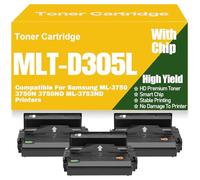 Replacement MLT-D305L Toner Cartridges High Yield MLT-D305S Toner Cartridge High Capacity for Samsung ML-3750 3750N 3750ND ML-3753ND Printers,MLT D305S-3PC