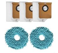 Replacement Mop Cloth & Dust Bag for Conga 9990 AI Spin Ultra Power Home Wash Compatible Models 9590 10090 Microfiber Non-Woven 2 Cloths 3 Bags