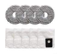Replacement Mop Cloths and Dust Bags for Eureka J15 for evo Ultra Self-Emptying Robot - 4 Washable Pads plus 5 High Capacity Bags to Maintain Suction Power
