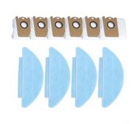 Replacement Mop Cloths and Robot Vacuum Dust Bags Kit Compatible with for Zaco A10 Pro - Microfiber Mop Pads and Non Woven Large Capacity Automatic Vacuum Cleaner Parts for