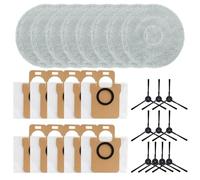 Replacement Mop Cloths Dust Bags Side Brushes Kit for Jonr T5 Pro Robot Vacuum Cleaner - 5-piece Mop Pads 8-Count Disposable Bags 6-Brush Set for Edge Cleaning(B)