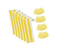 Replacement Mop Pad Cloth Set for Use, White Microfiber Striped Pads for Floors and Nozzle Wiping At Home Microfiber Pad Refill Cloth Floor Nozzle Wipe Home Care Accessory Replacement White Set