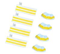 Replacement Mop Pad Cloth Set for Use, White Microfiber Striped Pads for Floors and Nozzle Wiping At Home Microfiber Pad Refill Cloth Floor Nozzle Wipe Home Care Accessory Replacement White Set