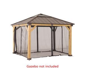 Replacement Mosquito Net For Sunjoy Cedar Wood Gazebo - 335Cm X 335Cm, Khaki