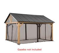 Replacement Mosquito Net For Sunjoy Cedar Wood Gazebo - 465Cm X 404Cm, Khaki