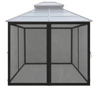 Replacement Mosquito Netting for Gazebo - Gazebo Curtains 4-Door with Double-Ended Zipper, High Density Screen Walls for Outdoor Canopy, Pergola, Patio, Black, 10x12FT/3x3.6M, Polyester