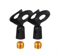 Replacement MZQ800 Microphone Clamp Clip Holder for Sennhiser MD 42, MD 46 and All Evolution Microphones, with Screw Adapters 5/8 Male to 3/8 Female, Black, 2 PACK